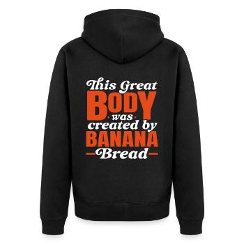 Bananenbrot Bäcker Bäckerei Backen Koch Essen kochen - Unisex Premium Bio Zip Hoodie - Schwarz - Hinten - Nico (187cm)