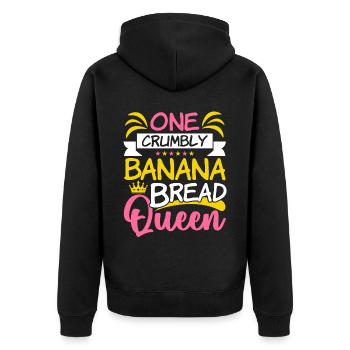 Banana Bread Baker Bakery Baking Chef Cook Food - Unisex Premium Organic Zip Hoodie - black - Back - Nico (187cm)