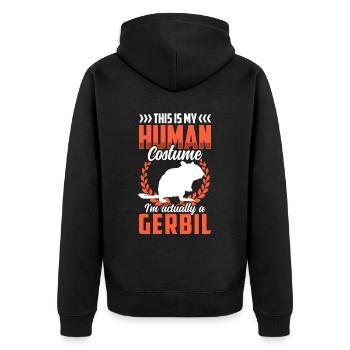 Juste un rongeur costume de gerbille Gerbille - Veste à capuche bio Premium Unisexe - noir - Dos - Nico (187cm)