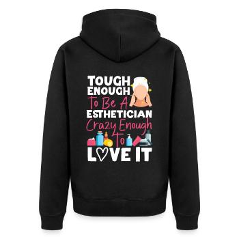 Cute Licensed Esthetician Skincare - Unisex Premium Bio Zip Hoodie - Schwarz - Hinten - Nico (187cm)