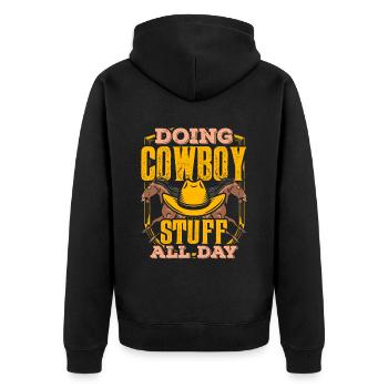Les trucs de cow-boy toute la journée rendent les cow-boys mignons - Veste à capuche bio Premium Unisexe - noir - Dos - Nico (187cm)