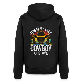 Das Ist Mein Fauler Cowboy Kostüm Süß Cowboys - Unisex Premium Bio Zip Hoodie - Schwarz - Hinten - Nico (187cm)