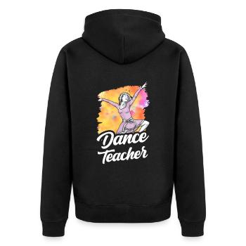 Tanzlehrerin Tanzkurs Tanzlehrer Tanzschule - Unisex Premium Bio Zip Hoodie - Schwarz - Hinten - Nico (187cm)