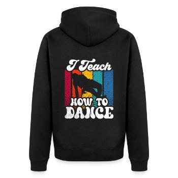 J’enseigne comment danser, professeur de danse, école de danse - Veste à capuche bio Premium Unisexe - noir - Dos - Nico (187cm)