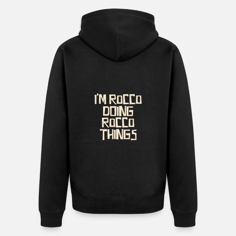 I'm Rocco doing Rocco things - Unisex Premium Bio Zip Hoodie - Schwarz