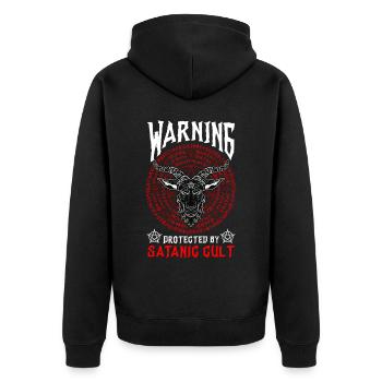 The Merry Satan - Unisex Premium Organic Zip Hoodie - black - Back - Nico (187cm)