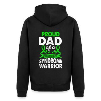 Père du syndrome de paralysie cérébrale Warrior - Veste à capuche bio Premium Unisexe - noir - Dos - Nico (187cm)