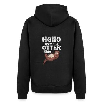 Loutre - Veste à capuche bio Premium Unisexe - noir - Dos - Nico (187cm)