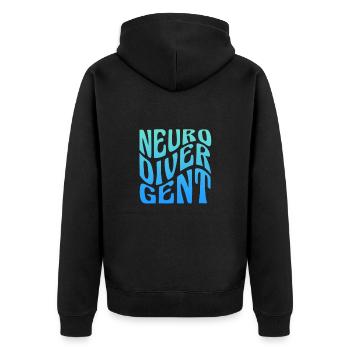 ADHS ADHD Aufmerksamkeit Defizit Geschenk - Unisex Premium Bio Zip Hoodie - Schwarz - Hinten - Nico (187cm)
