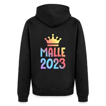 Malle 2023 Couronne - Veste à capuche bio Premium Unisexe - noir - Dos - Nico (187cm)