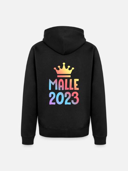 Malle 2023 Couronne - Veste à capuche bio Premium Unisexe - noir