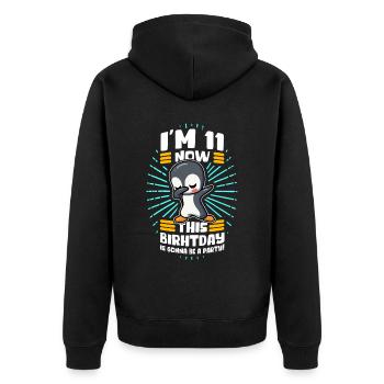 11th Birthday Gift Idea 11 Year Old Gift - Unisex Premium Organic Zip Hoodie - black - Back - Nico (187cm)