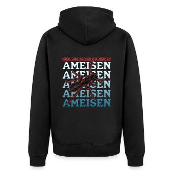 Ameisen Formicarium Ameisenfarm Ameise Geschenk - Unisex Premium Bio Zip Hoodie - Schwarz - Hinten - Nico (187cm)