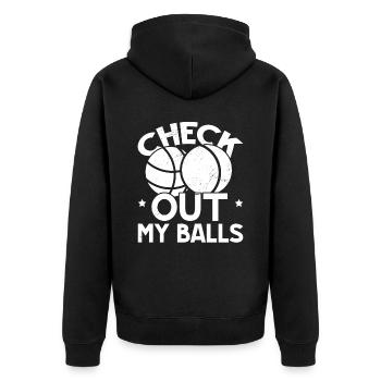 Bocce Ball Player Bocce Game Italian Sports Italy - Unisex Premium Organic Zip Hoodie - black - Back - Nico (187cm)