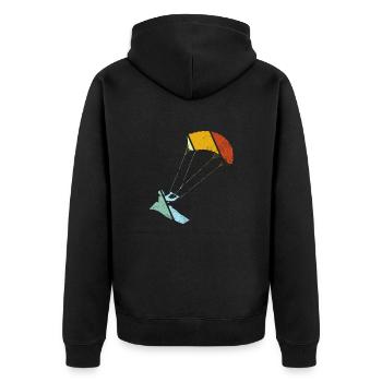 Kite surfing Retro - Unisex Premium Bio Zip Hoodie - Schwarz - Hinten - Nico (187cm)