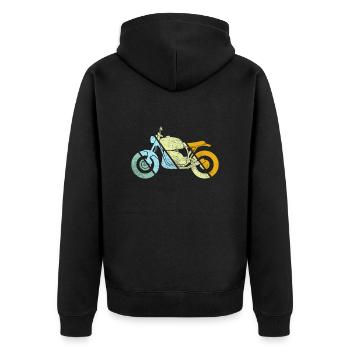 Moto Rétro - Veste à capuche bio Premium Unisexe - noir - Dos - Nico (187cm)