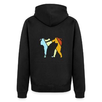 Arts Martiaux Rétro - Veste à capuche bio Premium Unisexe - noir - Dos - Nico (187cm)