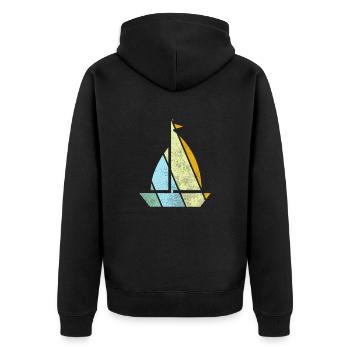 Rétro de la voile - Veste à capuche bio Premium Unisexe - noir - Dos - Nico (187cm)