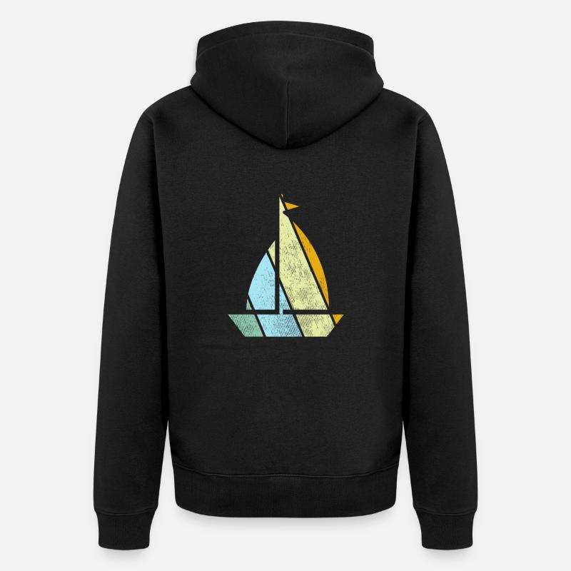 Rétro de la voile - Veste à capuche bio Premium Unisexe - noir