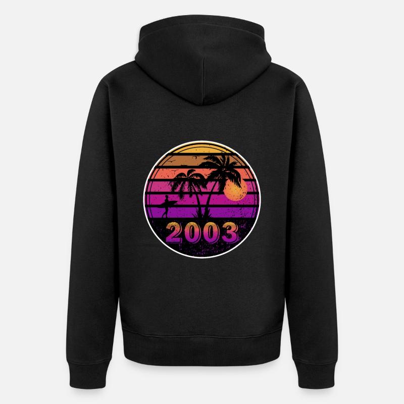 Né en 2003 - Veste à capuche bio Premium Unisexe - noir