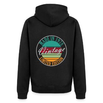 1978 Birthday born in 1978 Retro Vintage - Unisex Premium Organic Zip Hoodie - black - Back - Nico (187cm)