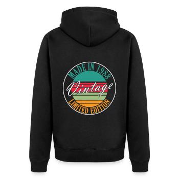 Birthday present born in 1988 - Unisex Premium Organic Zip Hoodie - black - Back - Nico (187cm)