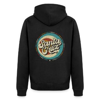 Santa Cruz Californie vintage rétro surfing ville - Veste à capuche bio Premium Unisexe - noir - Dos - Nico (187cm)