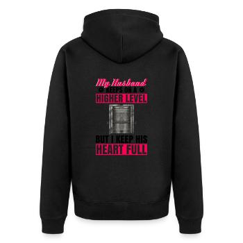 Aufzugstechniker-design Für Eine - Unisex Premium Organic Zip Hoodie - black - Back - Nico (187cm)