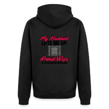 Aufzugsmechaniker-design Für Eine - Unisex Premium Organic Zip Hoodie - black - Back - Nico (187cm)