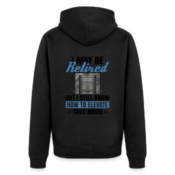 Pensioniertes Aufzugstechniker-design Für Einen - Unisex Premium Organic Zip Hoodie - black - Back - Nico (187cm)