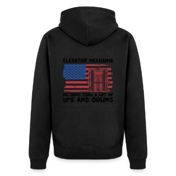 Aufzugsmechaniker-design Für Einen - Veste à capuche bio Premium Unisexe - noir - Dos - Nico (187cm)