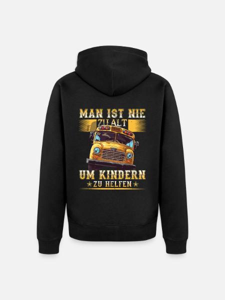 Schulbuswärter - Schulbusfahrer - Unisex Premium Bio Zip Hoodie - Schwarz