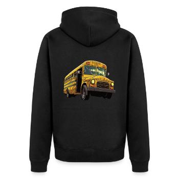 School bus attendant - school bus driver - Unisex Premium Organic Zip Hoodie - black - Back - Nico (187cm)
