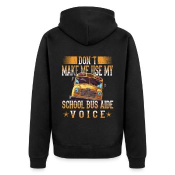 School bus attendant - school bus driver - Unisex Premium Organic Zip Hoodie - black - Back - Nico (187cm)