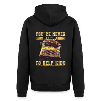 School bus attendant - school bus driver - Unisex Premium Organic Zip Hoodie - black - Back - Nico (187cm)