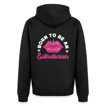Cute Licensed Esthetician Skincare - Unisex Premium Bio Zip Hoodie - Schwarz - Hinten - Nico (187cm)