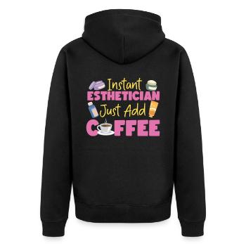 Cute Licensed Esthetician Skincare - Unisex Premium Bio Zip Hoodie - Schwarz - Hinten - Nico (187cm)