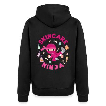Cute Esthetician Skincare - Unisex Premium Bio Zip Hoodie - Schwarz - Hinten - Nico (187cm)