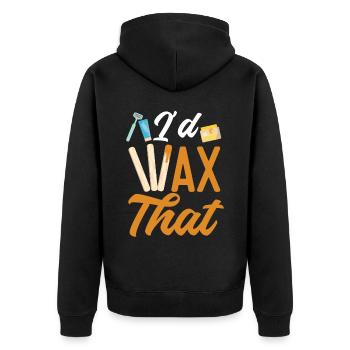 Cute Esthetician Skincare - Unisex Premium Bio Zip Hoodie - Schwarz - Hinten - Nico (187cm)