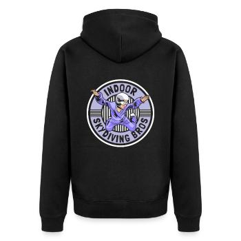 Indoor Skydiving Brothers - Unisex Premium Organic Zip Hoodie - black - Back - Nico (187cm)