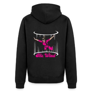 Indoor Skydiving Indoor Fallschirmspringen - Unisex Premium Organic Zip Hoodie - black - Back - Nico (187cm)