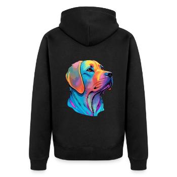 Labrador Color Splash Dog - Artful Dog Love - Unisex Premium Organic Zip Hoodie - black - Back - Nico (187cm)
