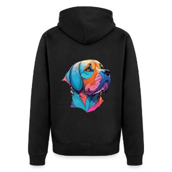 Labrador Dog Pop Art Dog Lover Dogs - Unisex Premium Organic Zip Hoodie - black - Back - Nico (187cm)