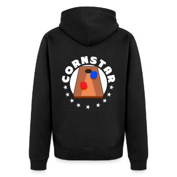 Funny Cornhole Corn Hole - Unisex Premium Organic Zip Hoodie - black - Back - Nico (187cm)