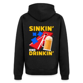 Cornhole corn hole - Unisex Premium Organic Zip Hoodie - black - Back - Nico (187cm)
