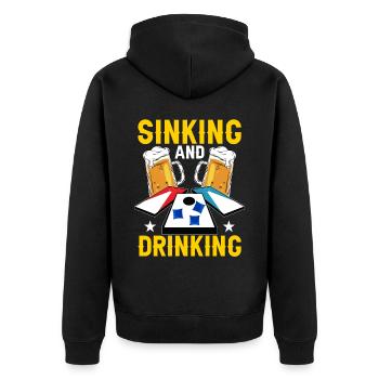 Cornhole Maisloch - Unisex Premium Bio Zip Hoodie - Schwarz - Hinten - Nico (187cm)