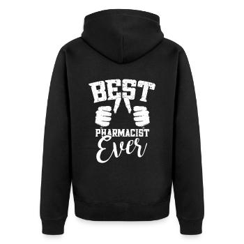 Pharmacist - Unisex Premium Organic Zip Hoodie - black - Back - Nico (187cm)