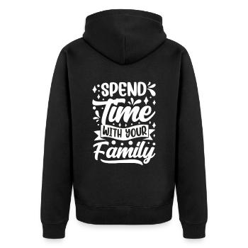 Passez du temps avec votre réunion de famille - Veste à capuche bio Premium Unisexe - noir - Dos - Nico (187cm)