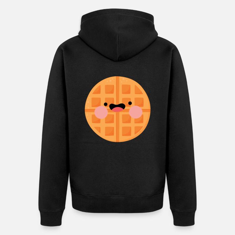 Waffeln - Unisex Premium Bio Zip Hoodie - Schwarz