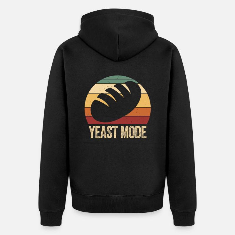 Weinlese-Hefe-Modus - Unisex Premium Bio Zip Hoodie - Schwarz